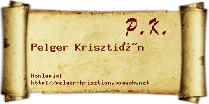 Pelger Krisztián névjegykártya